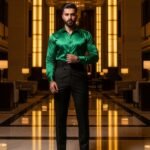 Emerald Glow - Premium Silk Stitched Formal Shirt