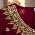 Royal Festive - Maroon Hand-Embroidered Luxury Chiffon Suit - Image 2