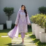 Lavender Dream - Embroidered 3 Piece Unstitched Lawn with Chiffon Dupatta