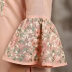 Peach Blossom - Floral Embroidered Cotton Stitched Kurti - Image 2