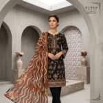 Bursa Premium Black – Double Head Embroidered Lawn