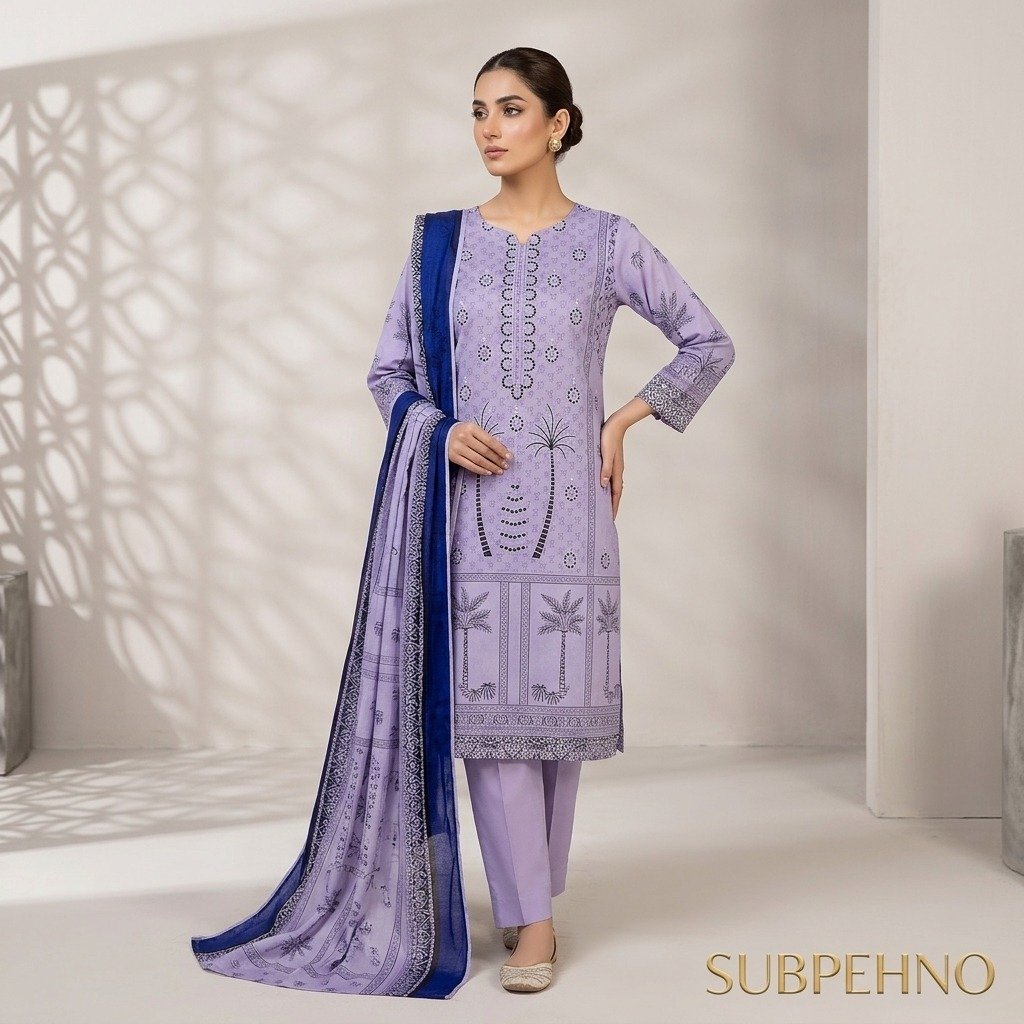 WhatsApp Image 2026-05-05 at 07.27.46 Noor e Azal – Lavender & Royal Blue Embroidered Lawn - Image 1